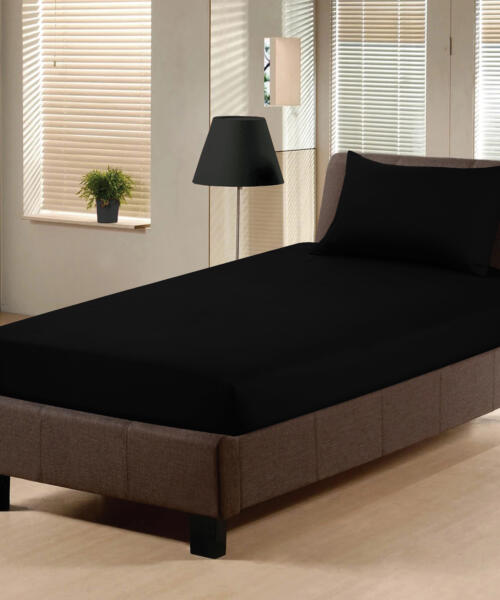 Deep Navy Cotton Sateen Fitted Sheet