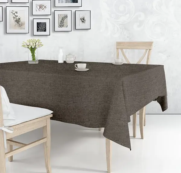 Spill-Proof Textured Cotton Tablecloth (6-8 Seater)